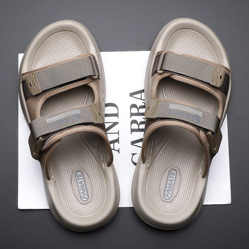 Foreign Trade Sandals Men's 2025 Summer New Thick-soled Beach Slippers Outer Wear Dad Non-slip Cool Slippers Men