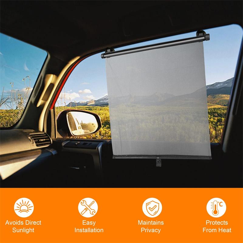 Universal Car Retractable Sunshade Curtain Sunshade With Suction Cup Heat-Insulating Side Window Curtains Car Curtains Parts