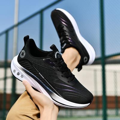Sapatos esportivos de placa de carbono ultraleve de primavera de tamanho grande, absorventes de choque, respiráveis, para corrida, esportes de competição, sola macia, sapatos masculinos