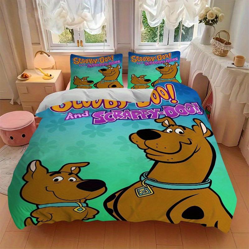 3dílná sada povlečení Scooby Doo Scrappy Doo, Obsahující 1 povlak na přikrývku a 2 povlaky na polštáře, Bez výplně, Měkké a pohodlné pro domácí ložnici F077