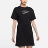 Nike Sportswear GX Casual Breathable Letter Print Round Neck Short Sleeve Dress Women Dress Black DD5783-010