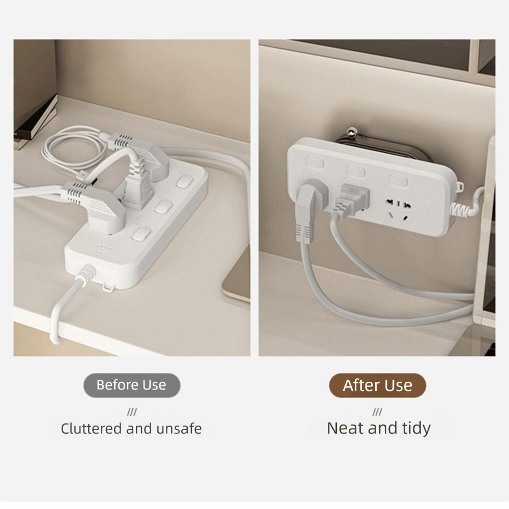 Suction Cup 2 in 1 Power Strip Fixer Punch-Free Outlet Fixing Rack Hanging Power Socket Stand  Home
