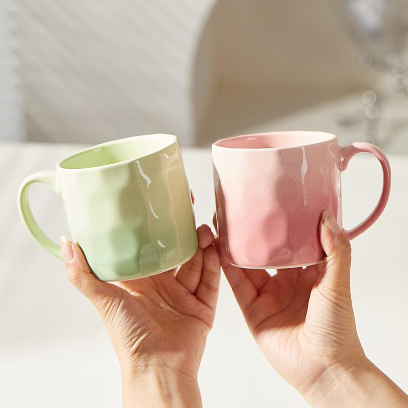 Gradient Mug High Value Ceramic Cup Household Water Cup Couple Breakfast Cup Office Coffee Cup