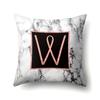 Polyester Pillowcase 26 English Letters Rose Gold Home Marble Decorative Printed Pillowcase