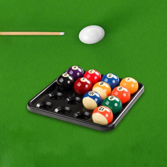 Standard Billiard Ball Tray Black Plastic Pool Ball Carrying Tray 16 Holes Snooker Billiard Ball Storage Holder Tray for Billiard Pool Table