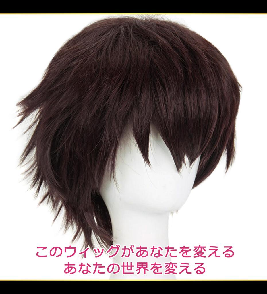 CaseEden Cosplay Wig, Premium, Cool Short, Dark Brown, 6059