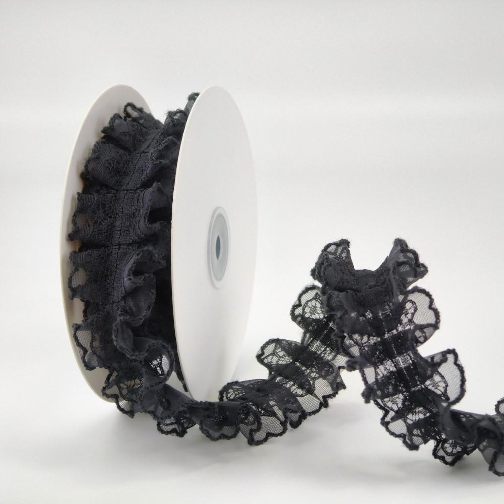 2M Length Ruffled Lace Ribbon 4cm Width Ballet Lace Ribbon Elegant Frilly Lace Trim Sewing Craft