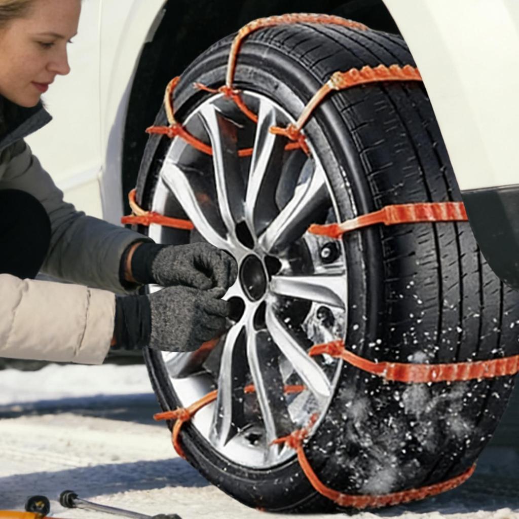 Snow Chains 5 Piece Tyre Traction Grips Snow Tire Chains For Suv Truck Pickup Van Sedans 165-275mm Winter Driving