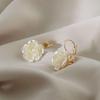 Elegant Camellia Earrings for Women: Trendy, Simple Design with Ear Buckles and Floral Accents.