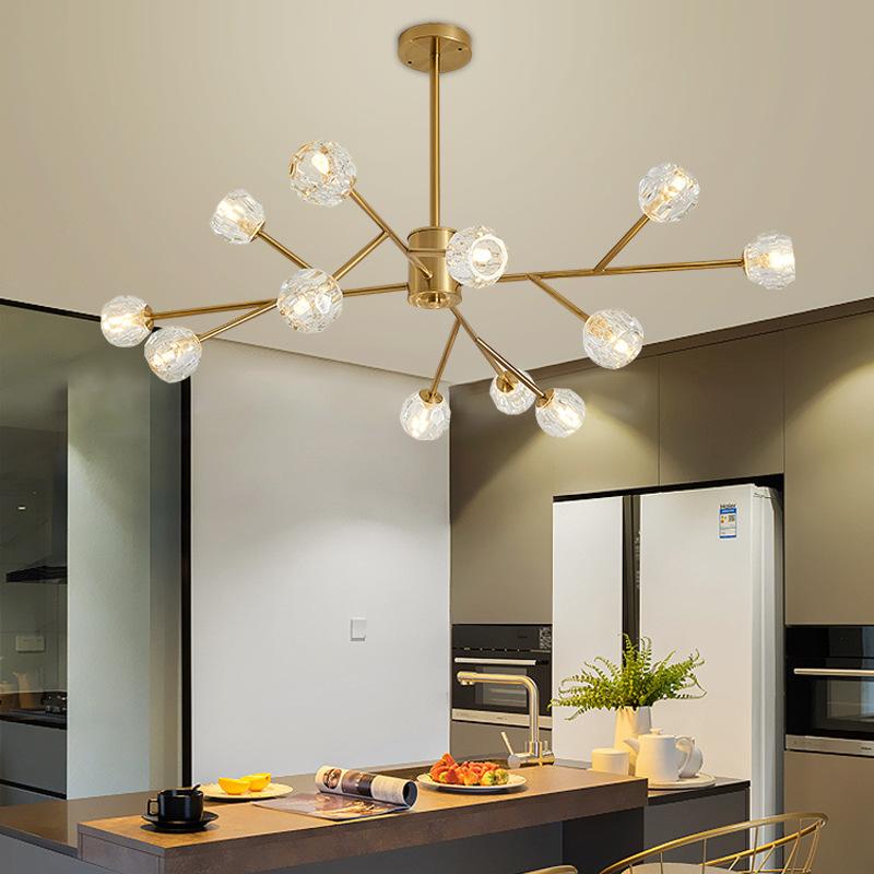 New Postmodern Ceiling Chandelier Light Luxury Living Room Simple Crystal Lighting Restaurant Bedroom Nordic Molecular Drop Lamp
