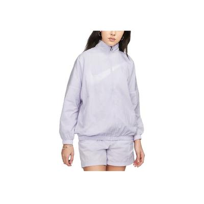 Solid Color Zip-Up Stand Collar Jacket Women Jacket Purple DX5865-536