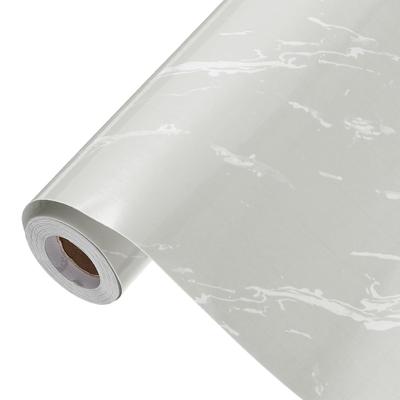 Uxcell Marble-Look Wallpaper, 80cm X 10m, Self-Adhesive Marble Vinyl Wallpaper, Waterproof, for Kitchen Counters, Cabinets, and Bathrooms, Light Gray