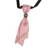 Y2K Preppy Necktie Oval Decorative Neck Tie Chic Plaid Bow Tie  JK Uniform