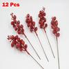 12pcs Artificial Christmas Glitter Berries Stems Xmas Tree Wreath DIY Decor