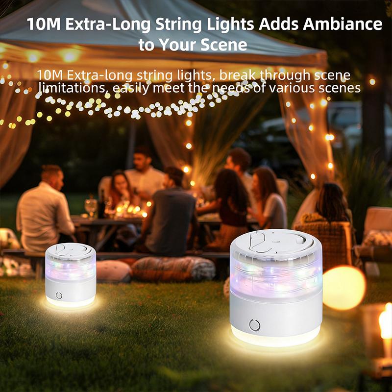 10M Waterproof LED Camping Light Strip, Recyclable Atmosphere Light Belt for Tent, Outdoor Garden & Indoor Room Decor