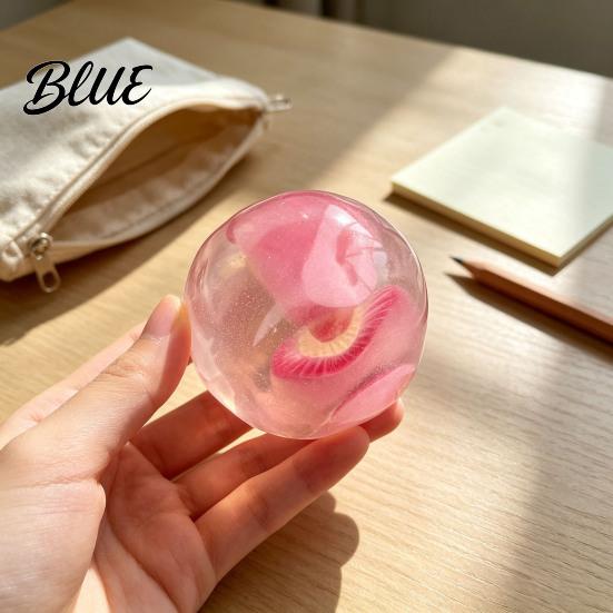 Hand Therapy Squeeze Balls Shapeable Pearlescent Ball Fidget Toy Anxiety Relief Clear Tactile Sensory Toy Fake Fruit Inside Stress for Kids Adults