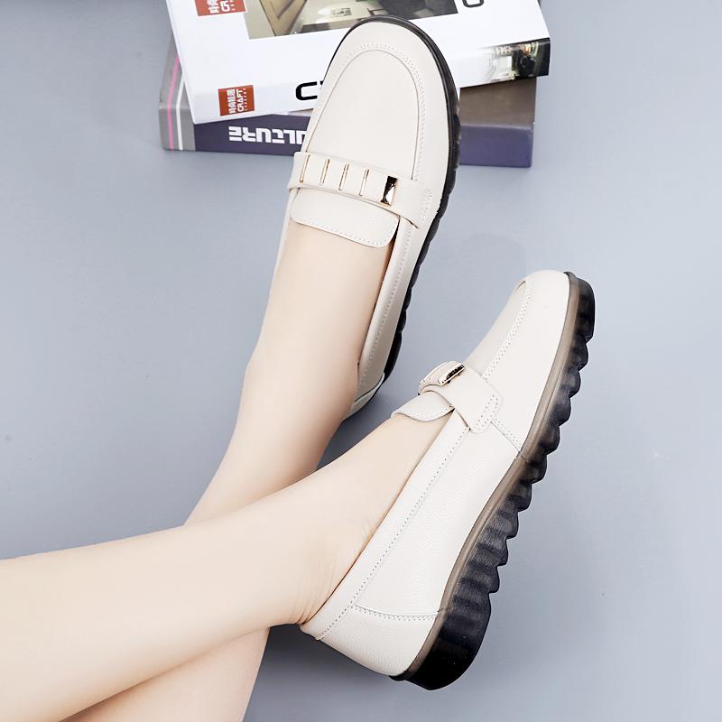 Girls Flat Shoes Womens Flat Shoes 2025 Spring Summer Shoes Women High Heels Leather Casual Women Casual Loafers