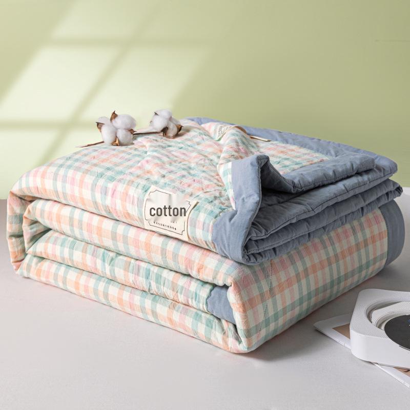 Xinjiang Cotton Summer Quilt: Lightweight, Machine-Washable, Cooling Blanket for Single or Double Beds