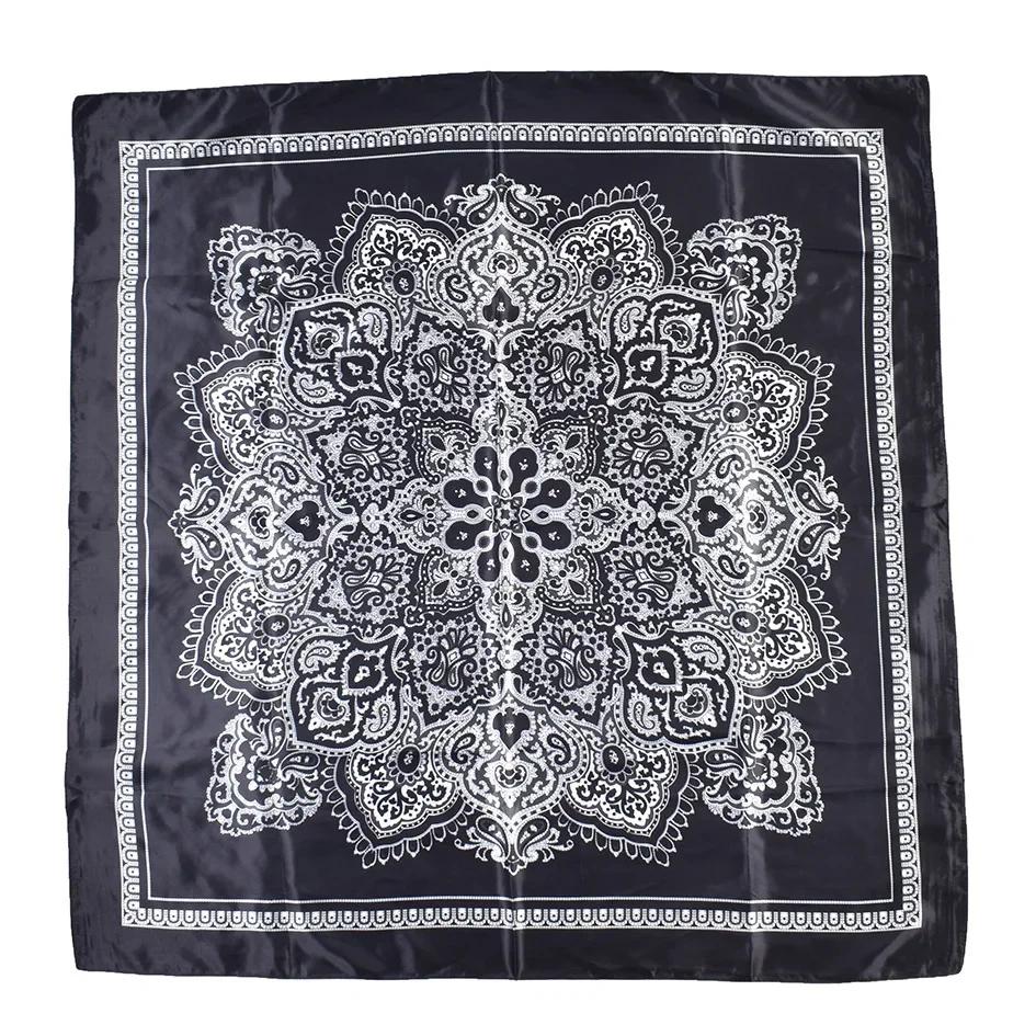 Unisex Turban Head Scarf Headwear Square Hair Scarves for Riding Camping Cycling Exquisite Silk Feeling Hair Cover Wrap