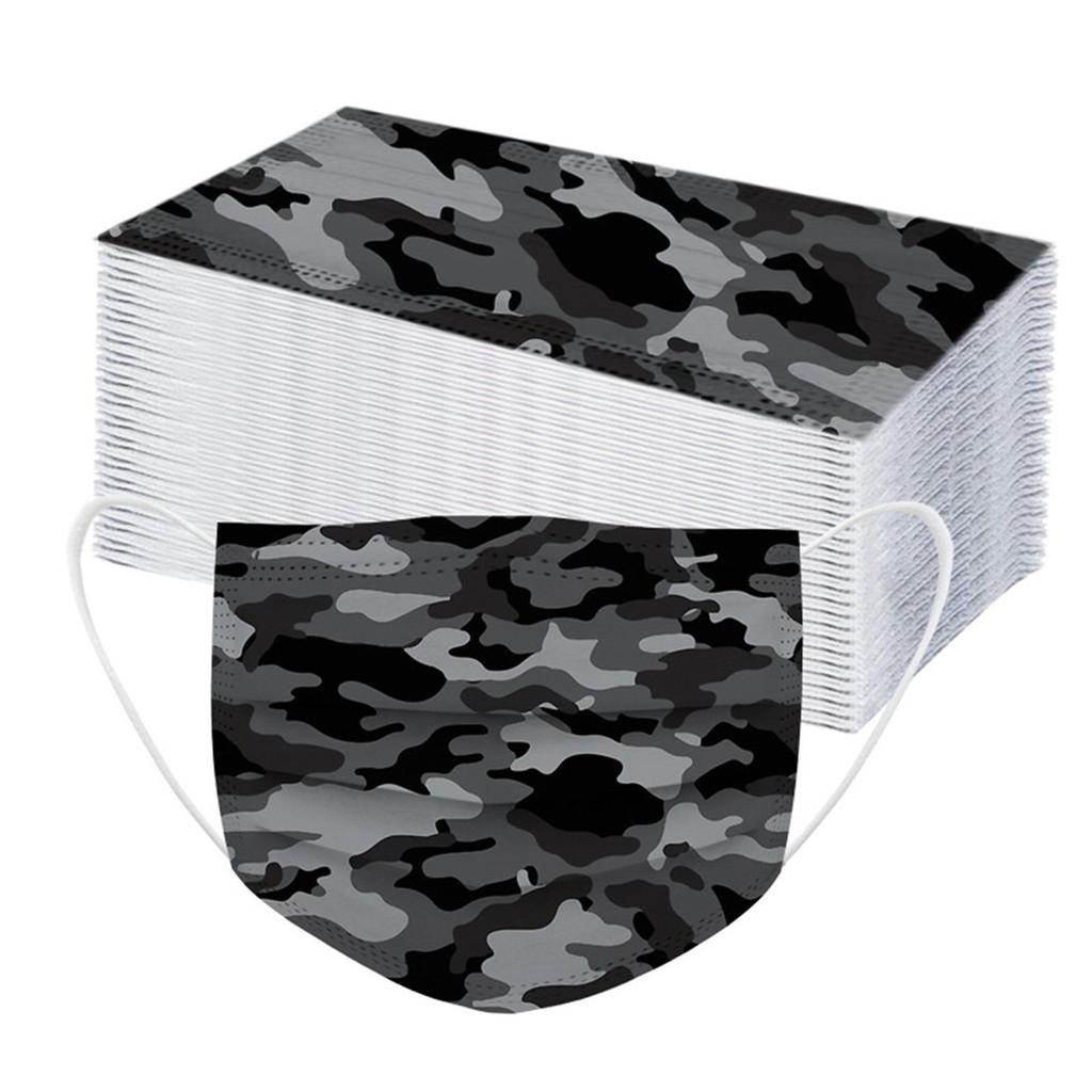 Printing Disposable Three Layer Face Mask With Nose Strip 50PCS