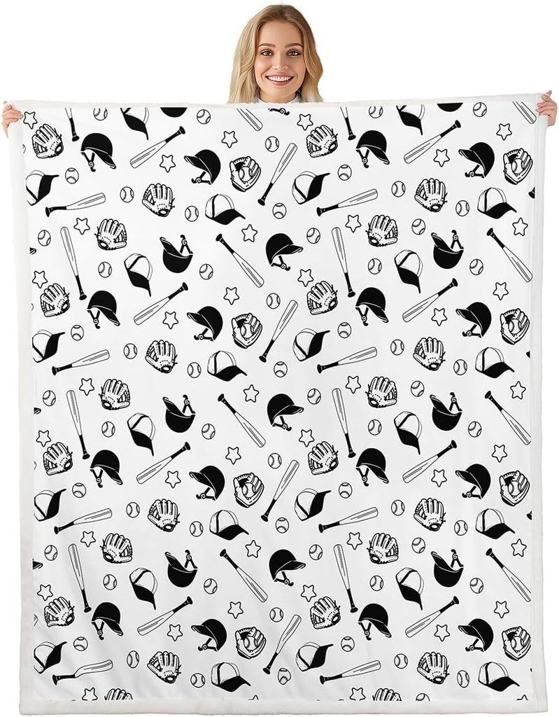 Airplane Pattern Blanket Soft Fleece Throw Kids Room Decor Aviation Theme Baby Gift Home Decoration