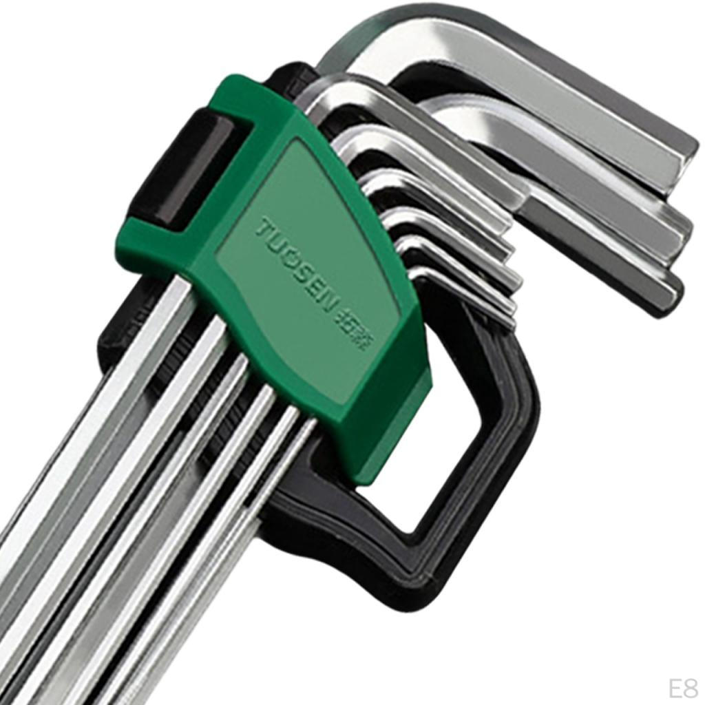 9 Pieces/Set Allen Keys Hexagon Key Hand Tools Equipment Repairing Hex Wrench L Type for Bike