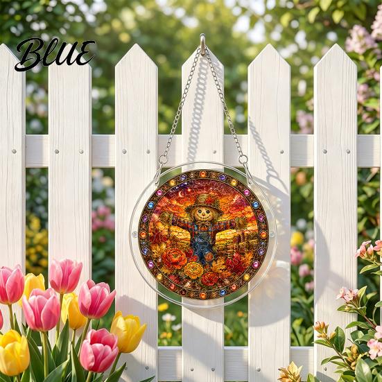 Suncatcher Acrylic Jigsaw Puzzle Suncatcher Stained Glass Style Halloween Skeleton Ghost Stainless Steel