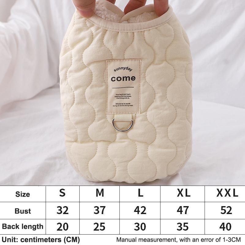 Cat Autumn Winter Vest Warm Thickened Small Medium Dog Clothes Outdoors Traction Buckle Vest Pet Clothes Pet Coat Pet Supplies