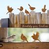 5PCS Rusty Birds Decoration, Wall Fence Hummingbirds Craft Statue Ornaments,Garden Sculptures and Yard Art,Rustic Garden Farmhouse Decor,