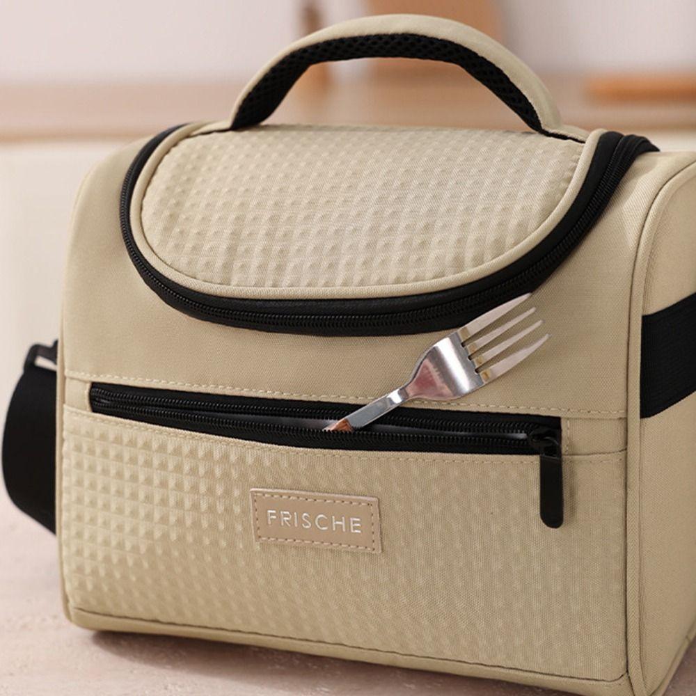 Large Capacity Lunch Tote Bag Zipper Insulated Lunch Bag Multifunctional Handle Lunch Box  Travel
