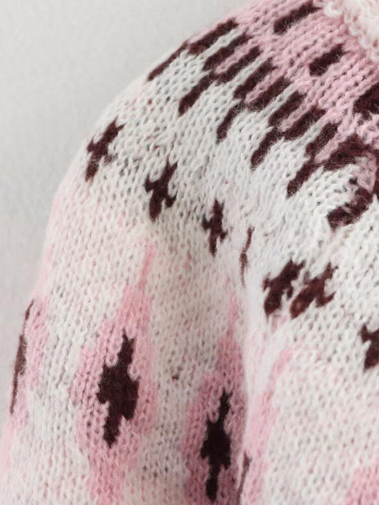 2024 Winter Women's Fashion: European and American Simple Sweet Thick Knit Pullover Sweater