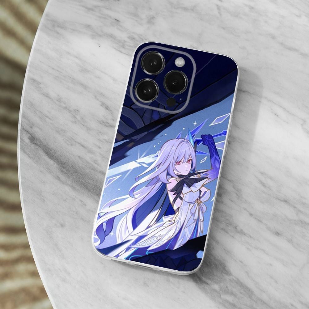 Genshin Impact Skirk Game For iPhone 12,Mini,16,X,17,Plus,11,Max,13,XR,15,Pro,14,SE,XS,Transparent Soft Cover Case