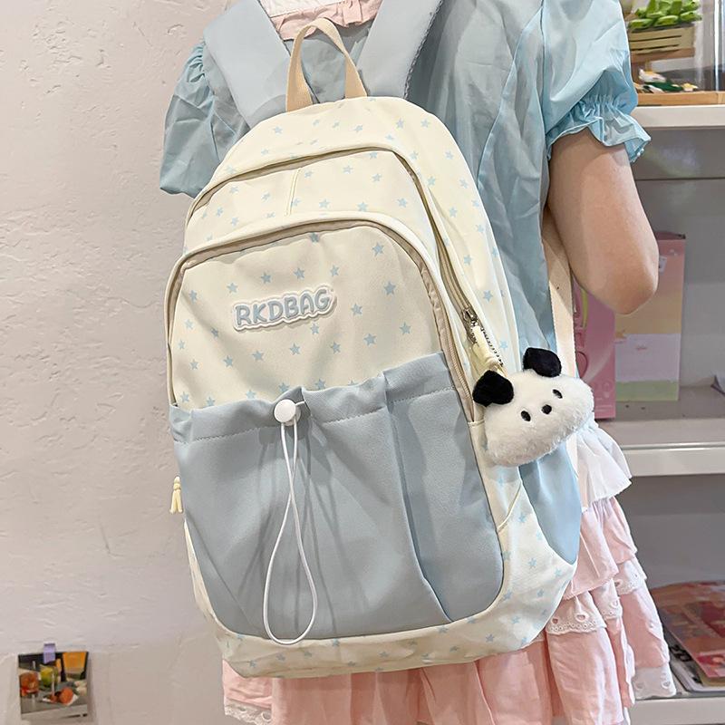 Schoolbag new high-value fresh and sweet girls schoolbag large-capacity commuting versatile backpack eye-catching fashion backpack