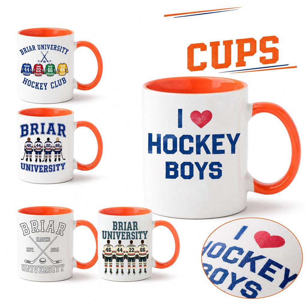 Ceramic Coffee Mug with Printed Hockey Club Design University Style Two Tone Handle and Interior Dishwasher Safe