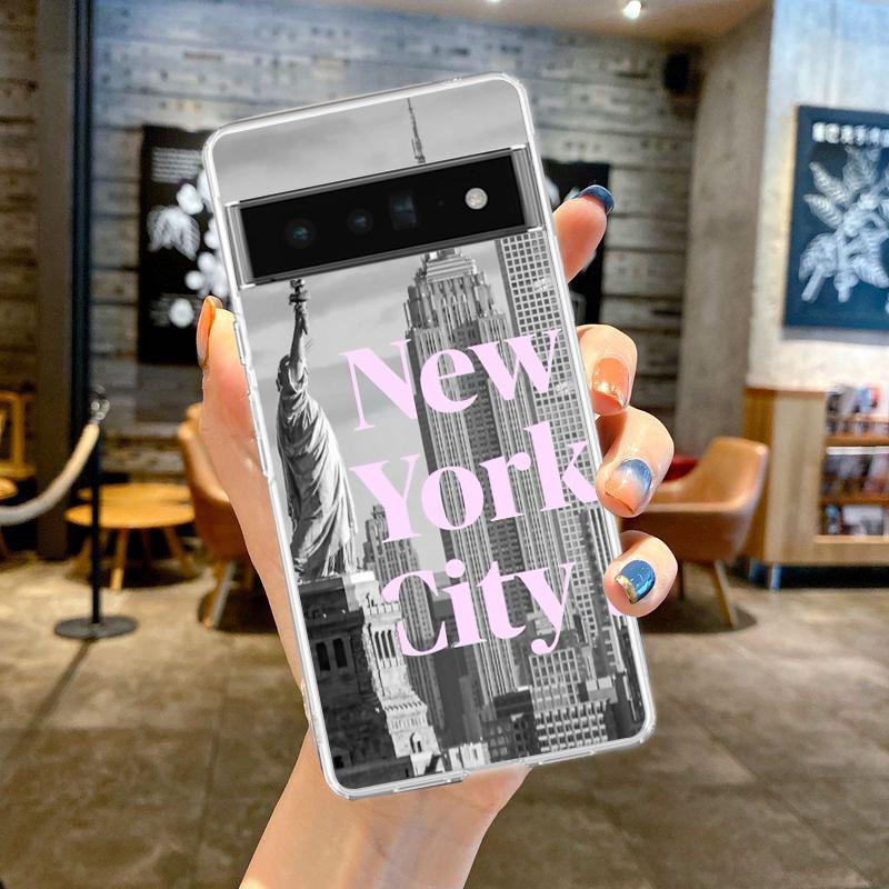 

Phone Case For Google Pixel 10 9 8 7 6 9A 8A 7A 6A 5 4 5A 4A 3A Pro XL Soft Clear TPU Cover NYC New York City seaside scenery Google Pixel 9 Pro