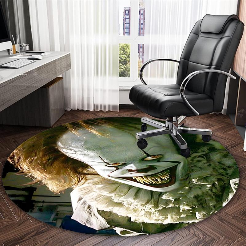 1pc Pennywise1 Print Round Carpet Chair Round Carpet Suitable for Bedroom Living Room Home Decorative Carpet