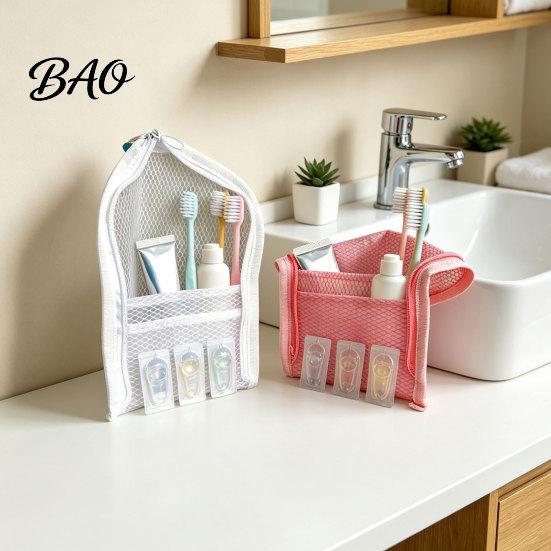 Portable Cosmetic Case with Zipper Standing Toiletry Bag, Waterproof EVA Organizer, Large Multi Compartment Storage for Bathroom Capacity Gym