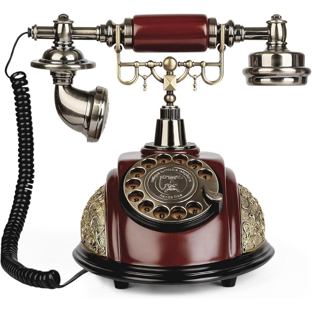 Home Office Decor Landlines Fashion Creative Antique European Pastoral Retro Wired Phone, Nostalgic Style, Rotary Dial