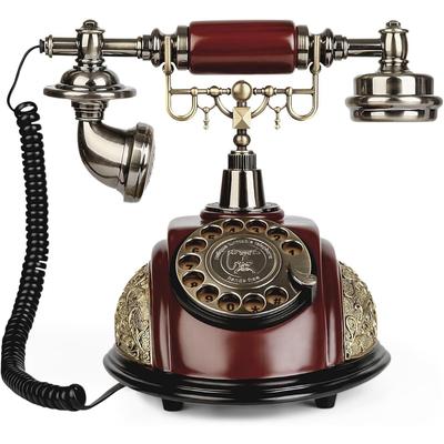 Home Office Decor Landlines Fashion Creative Antique European Pastoral Retro Wired Phone, Nostalgic Style, Rotary Dial