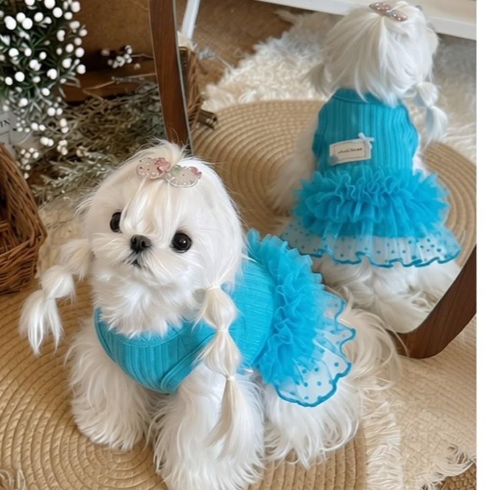 Comfortable Puppy Princess Dress Breathable Thin Puppy Fairy Skirt Dog Summer Clothes Party