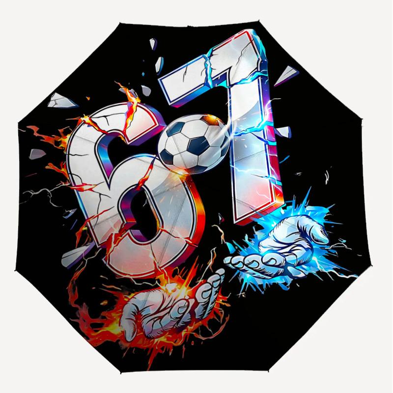 1PC Soccer Football Umbrella-8-Rib Reinforced, Automatic Open, Lightweight & Durable, Fashion Accessory for Outdoor, J0343