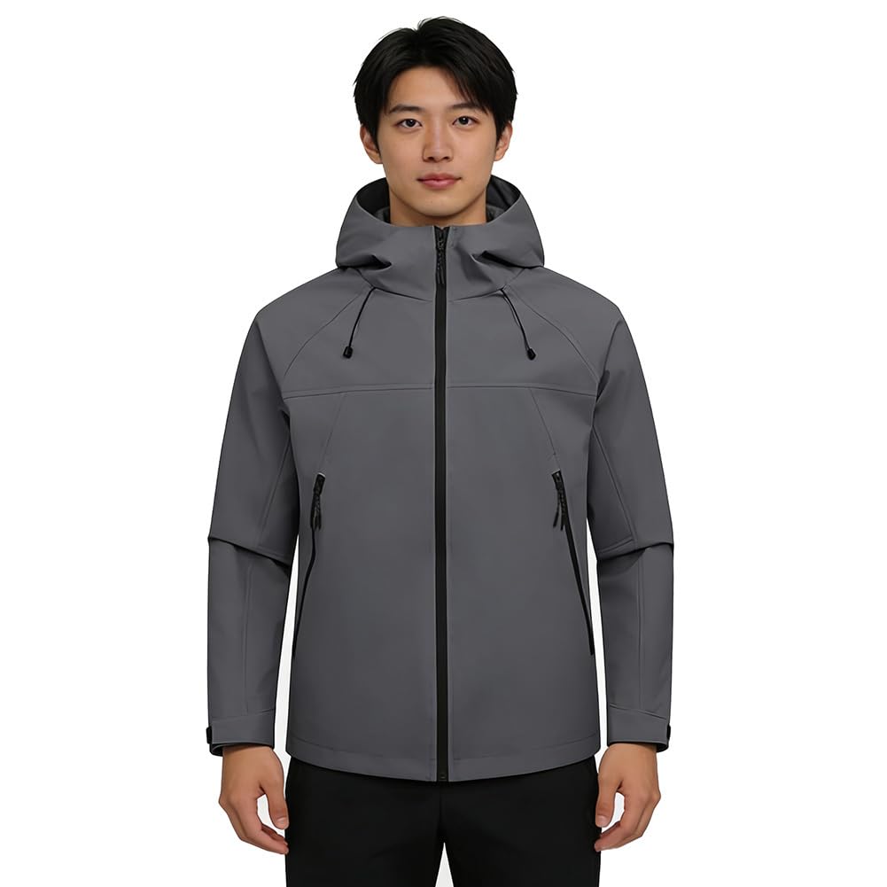 

Mezuratinn Autumn Mountain Parka Hiking Plus Zipper Dark Size S Men s Windbreaker, Jacket, Size, Water-Repellent, Windproof, closure, Gray,