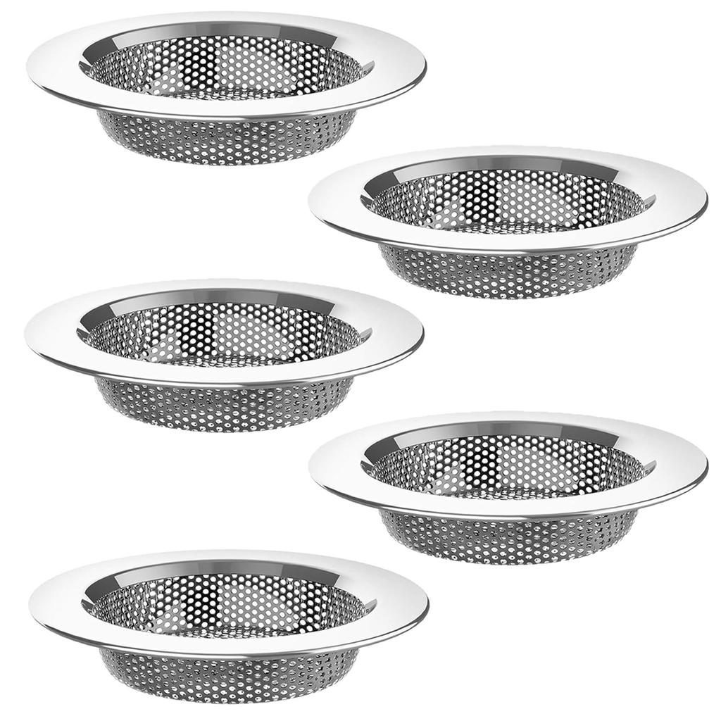 1/3/5 PCS Stainless Steel Sink Strainer Universal Fit Drain Basket Rust-Proof Food Catcher for Fast Drainage Easy Clean