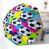 Soccer Ball Pattern Automatic Folding Umbrella  Simple Eight Rib Design, Bright Color Pattern, Durable Iron Frame, Ideal for Travel and Outd