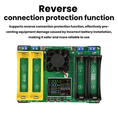 New 4 Channel Battery Capacity Tester 18650 21700 Battery Capacity Tester Type-C LCD Display MAh Load Internal Resistance Tester