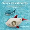 1Pc Summer   Cartoon Shark Baby Water Play Toy With Wind Up Chain, Outdoor Beach Toy, Shower Toy, Bath Toy