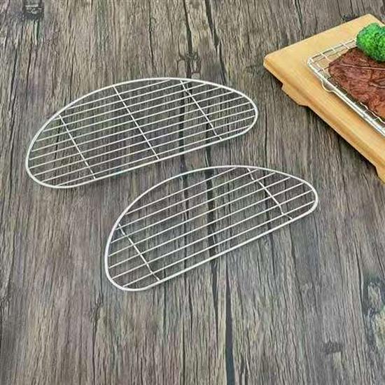Stainless Steel Semi-Circular Oil Draining and Cooling Rack with Feet for Baking and Barbecue