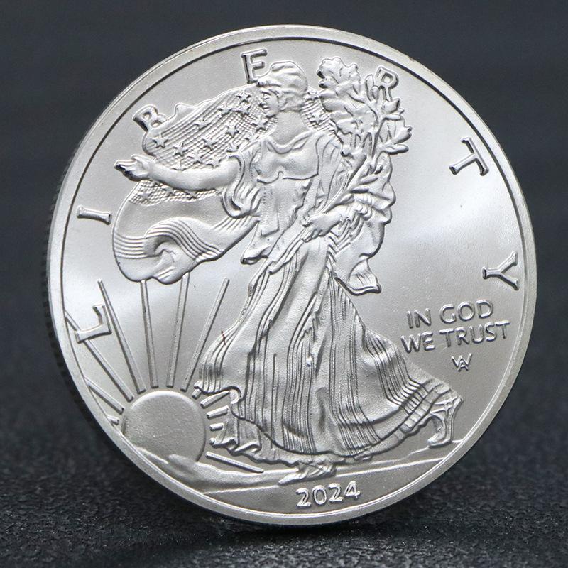 2020, American Statue of Liberty Eagle Coin, Silver Plated, Commemorative Coin Collection, New, Gift