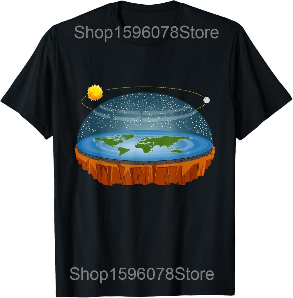 Hinterfrage alles Flache Erde Geschenkidee Firmament T-Shirts Baumwolle Humor Streetwear T-Shirt Kurzarm Unisex Lockere Kleidung