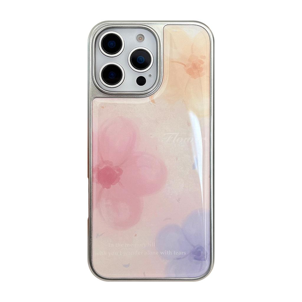 Spring Ins Watercolor Flowers Suitable for 16 Apple 15pro Max Mobile Phone Case Iphone 14 Drop Glue 13 Huawei 15